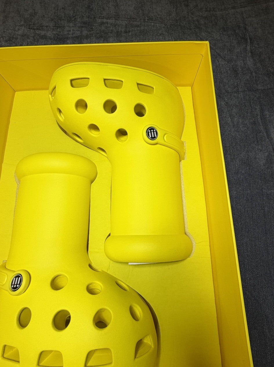 MSCHF X CROCS BIG YELLOW BOOTS CROCS SIZE 6 NEW WITH BOX