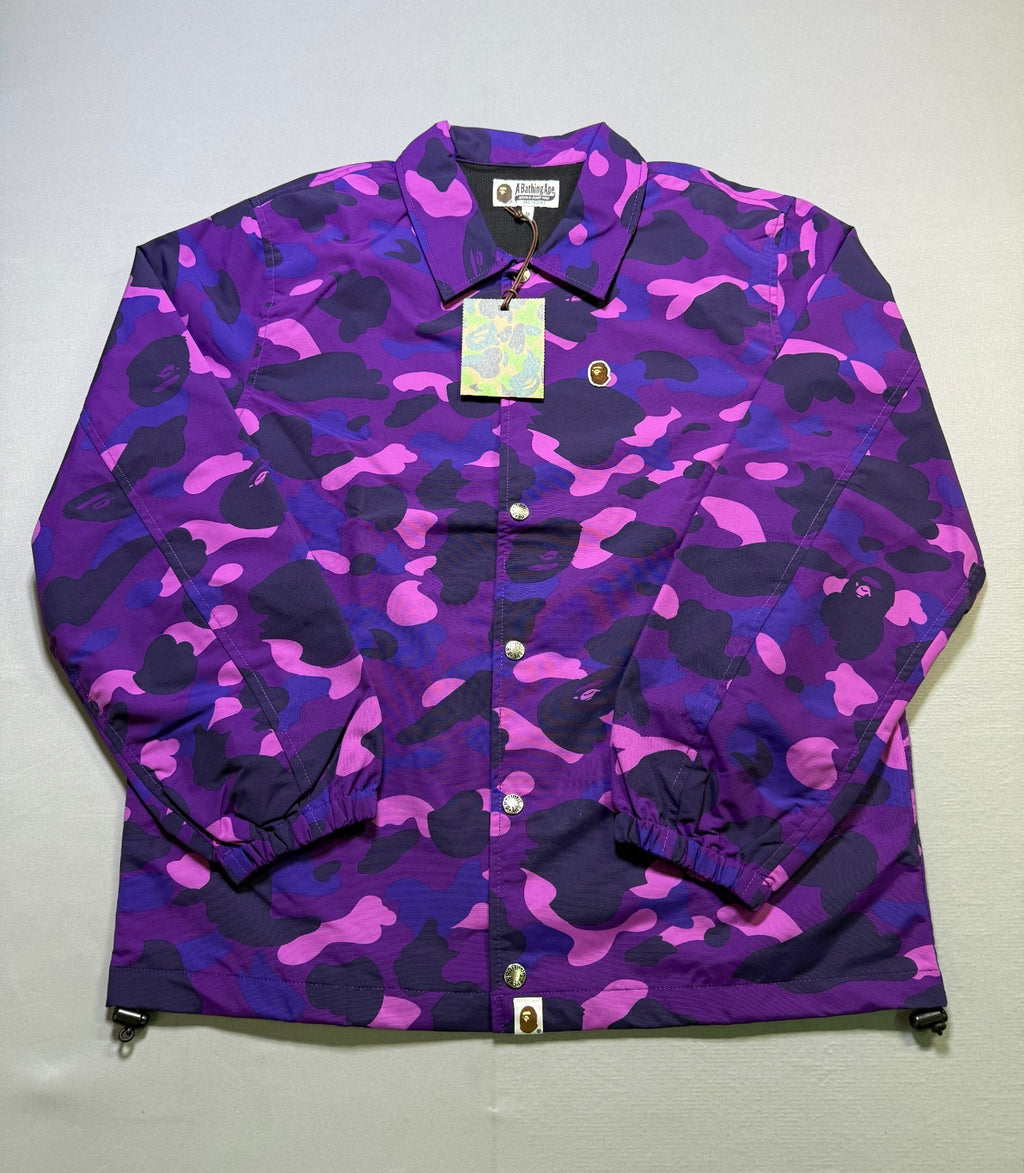 A Bathing Ape Camo Coach Jacket Men's Medium Pink Purple Long Sleeve Casual Wear