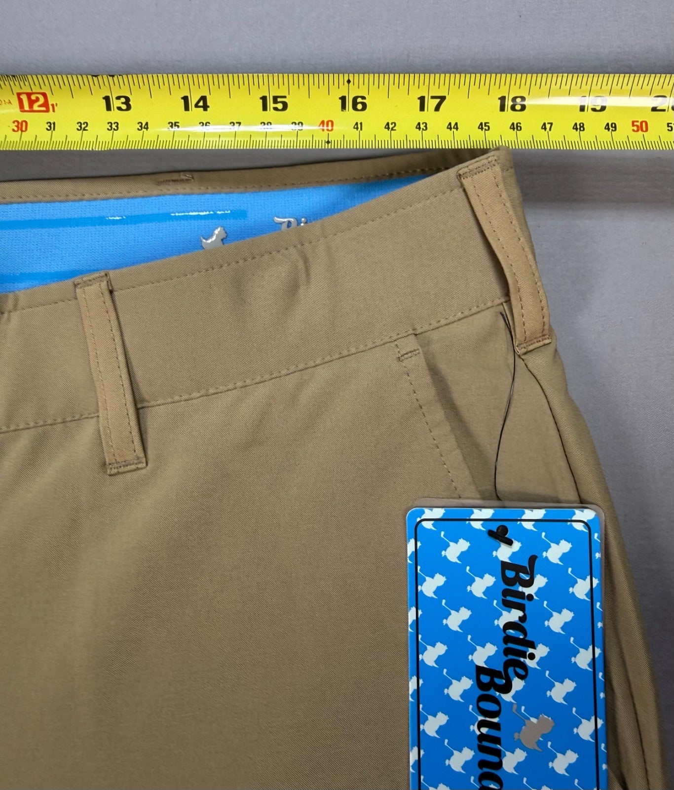 Birdie Bound Regular Fit Golf Pants Men's 38x30 Beige Performance Straight Leg
