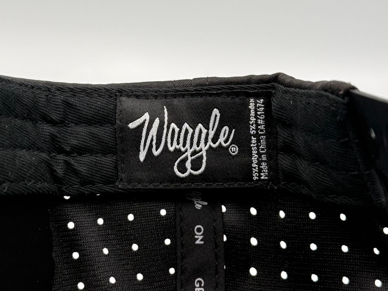 Waggle Golf Holy Cow Legend Snapback Hat Black Graphic Lasercut Vent Performance