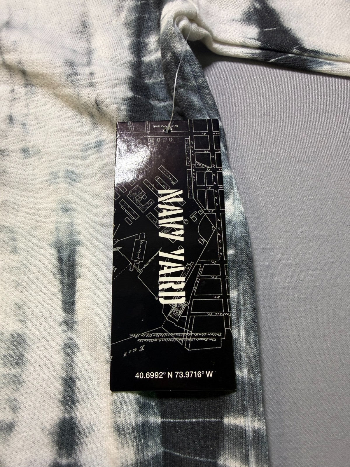 NWT Navy Yard Tie Dye Crew Neck Sweatshirt Men's X-Large Cream Black Long Sleeve