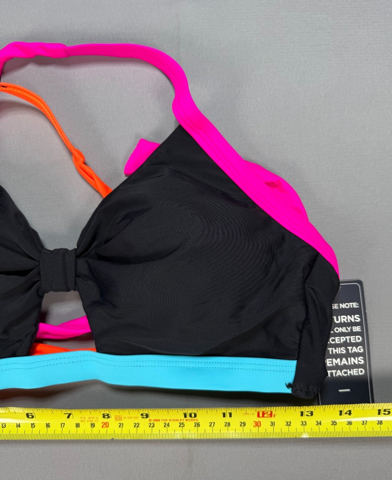 NWT B2prity 2 Piece Bikini Set Women’s Small Black Neon Summer Beach Swimsuit