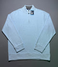 NWT Lands' End Bedford Rib Quarter Zip Sweater Men's Large Blue Long Sleeve Cozy