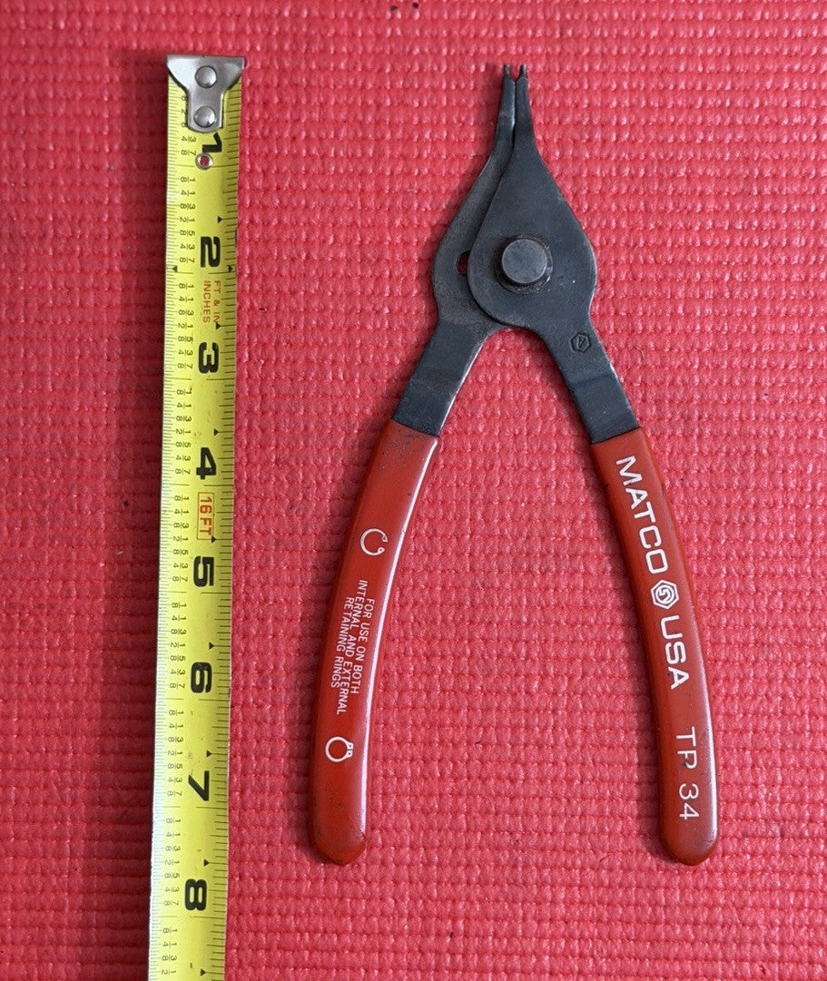 MATCO TOOLS TP-34 RETAINING SNAP RING PLIERS, 7.5" LONG MADE IN USA