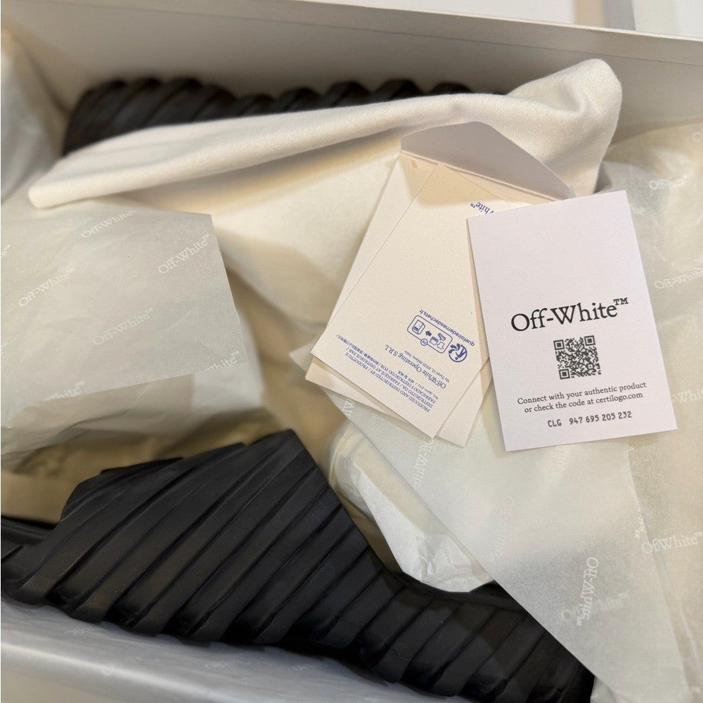 Off-White Black Men's Slide Sandals