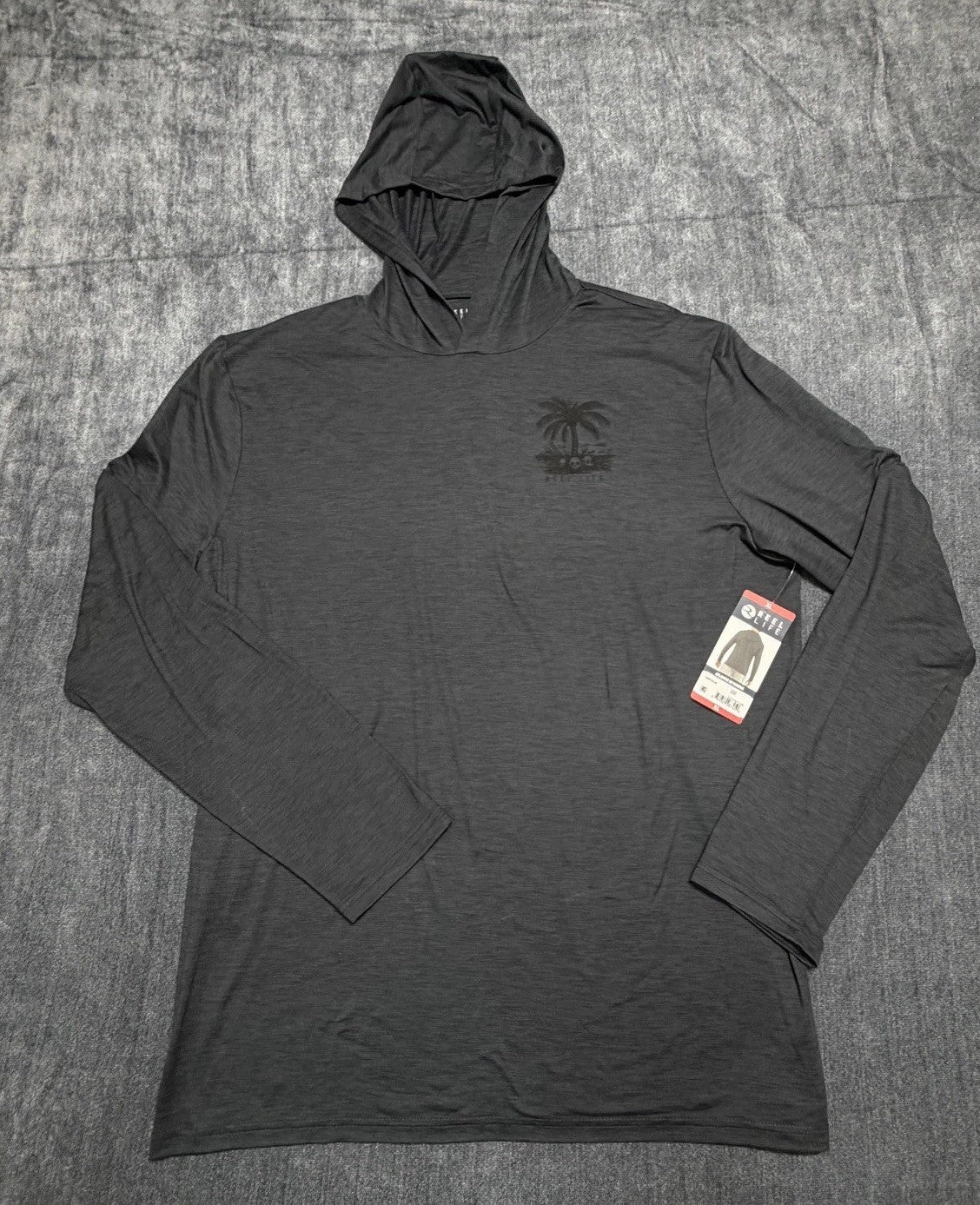 NWT Reel Life Hooded UV T-Shirt Men's XL Black Long Sleeve Pullover Ultra-Soft