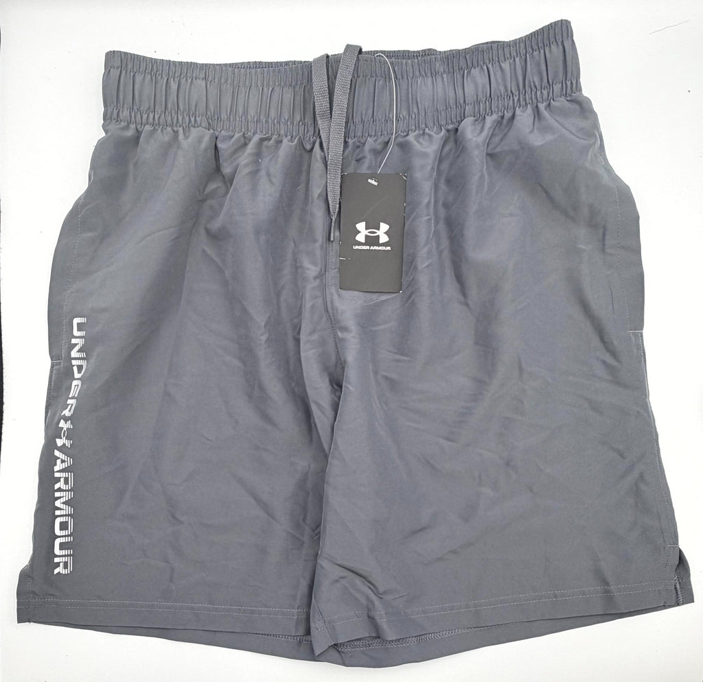 NWT Under Armour UA Tech Woven Wordmark Shorts Men's Medium Gray Drawstring
