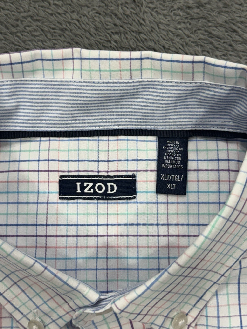 Izod Strip Limpet Shell Long Sleeve Collared Button-up Woven Shirt Size XLT NEW