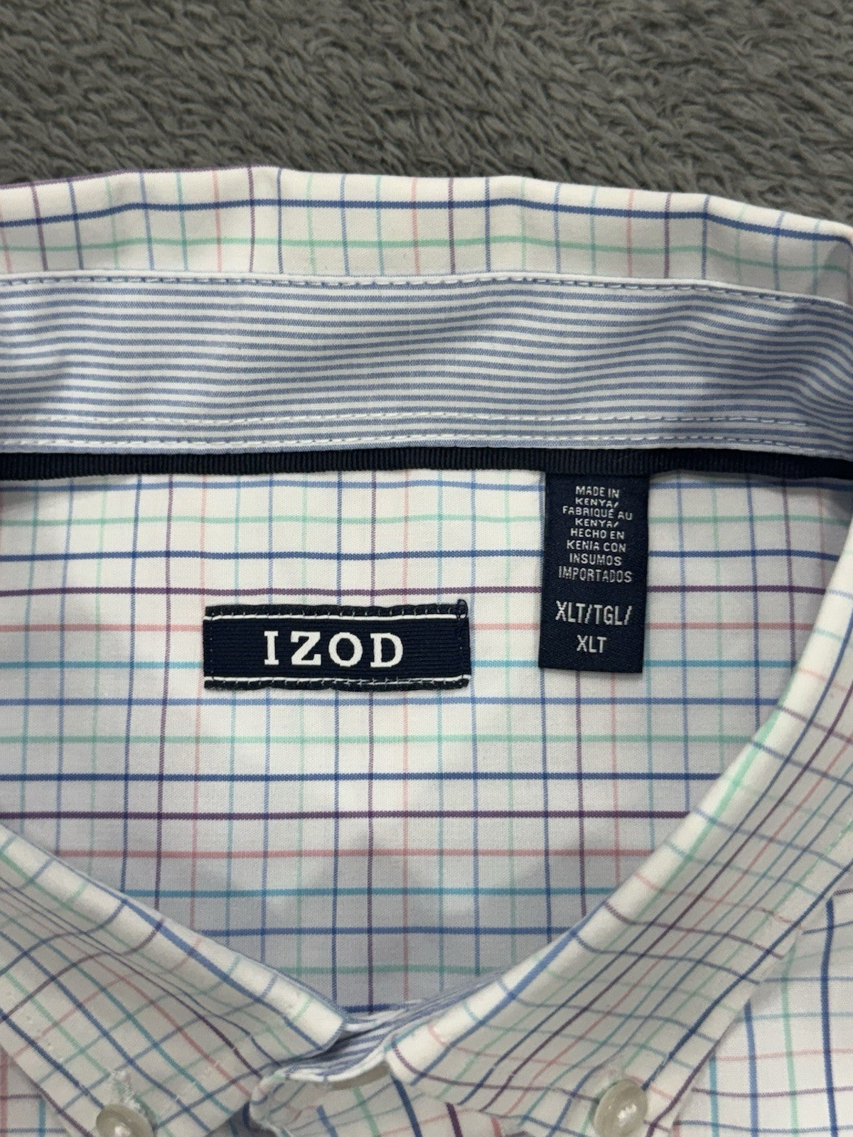 Izod Strip Limpet Shell Long Sleeve Collared Button-up Woven Shirt Size XLT NEW
