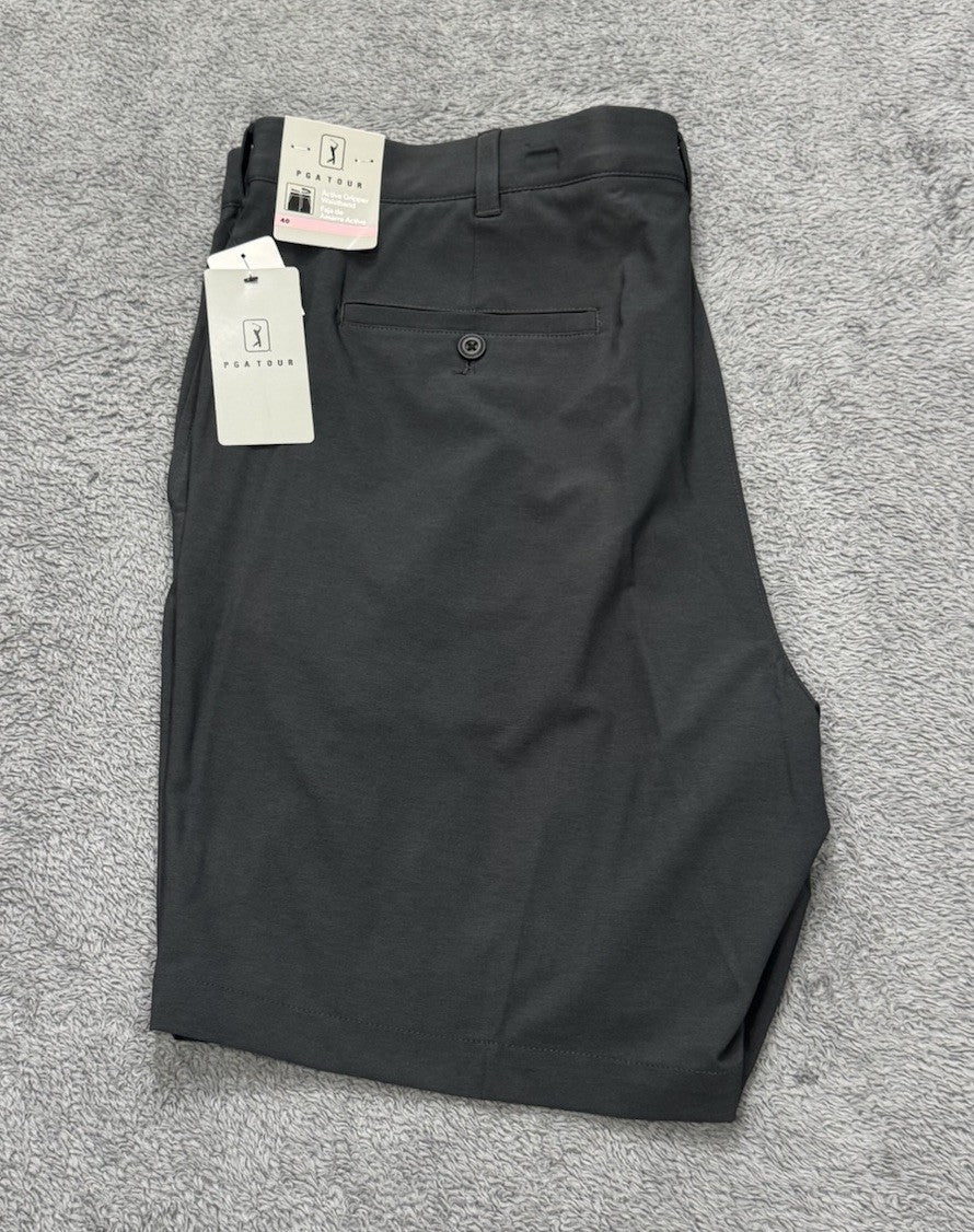 PGA Tour Men's Golf Shorts Active Gripper Waistband UPF 50 Gray Size 40 NEW