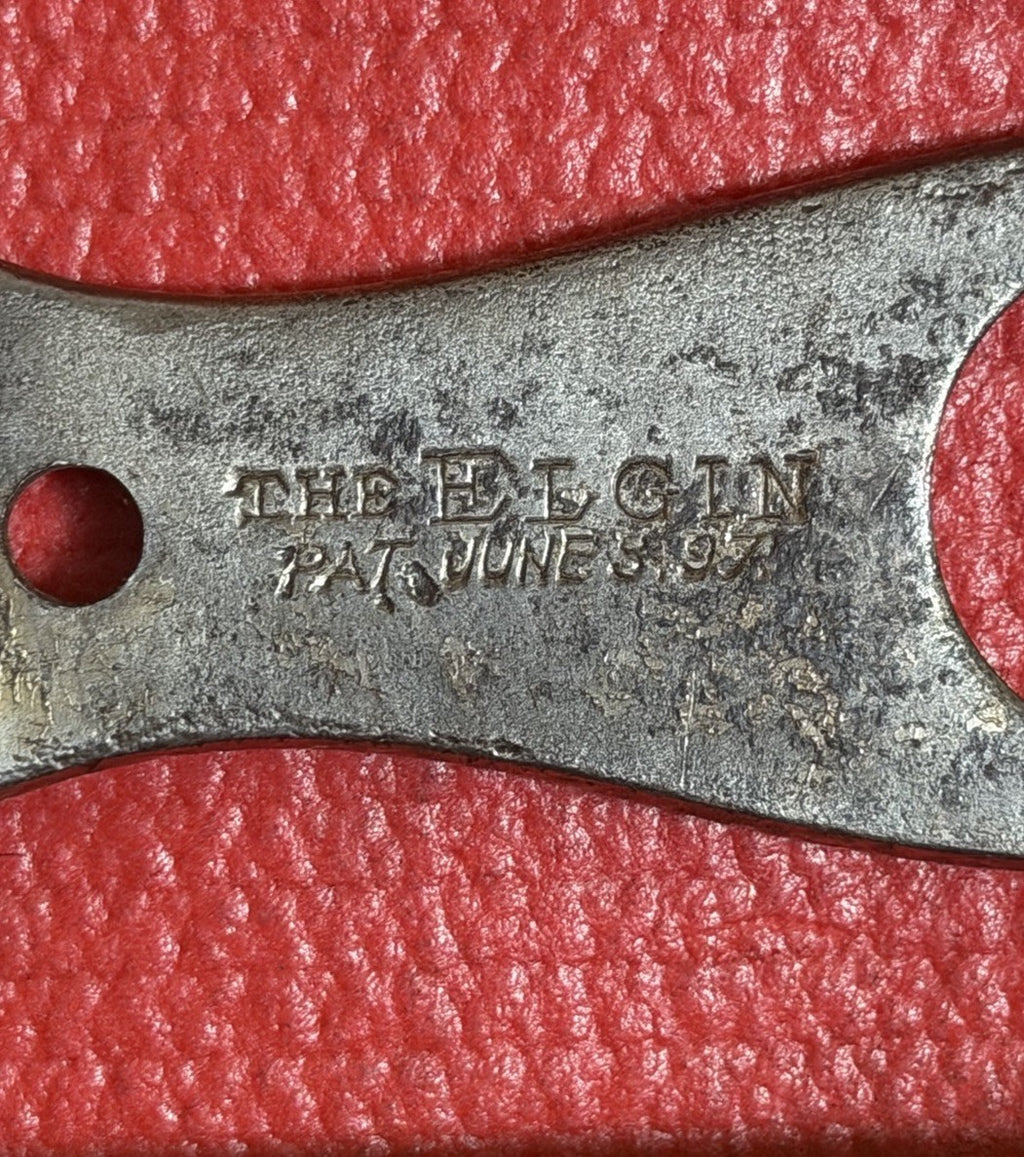 ANTIQUE THE ELGIN EXTRA JAW adjustable wrench PAT June 8 1897 Made In USA