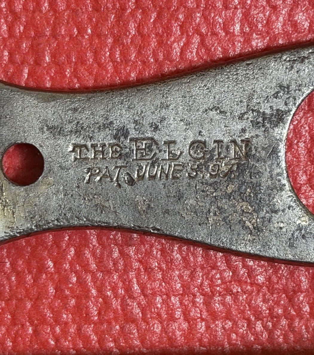 ANTIQUE THE ELGIN EXTRA JAW adjustable wrench PAT June 8 1897 Made In USA