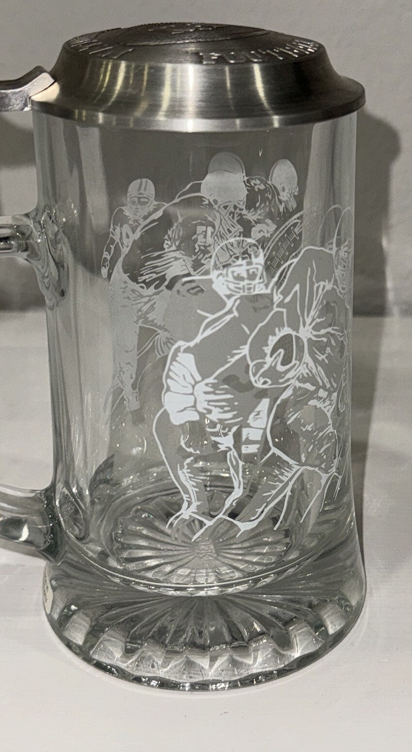 NFL National Football League Licensed Germany Bar Ware Etch Glass Beer Stein Mug