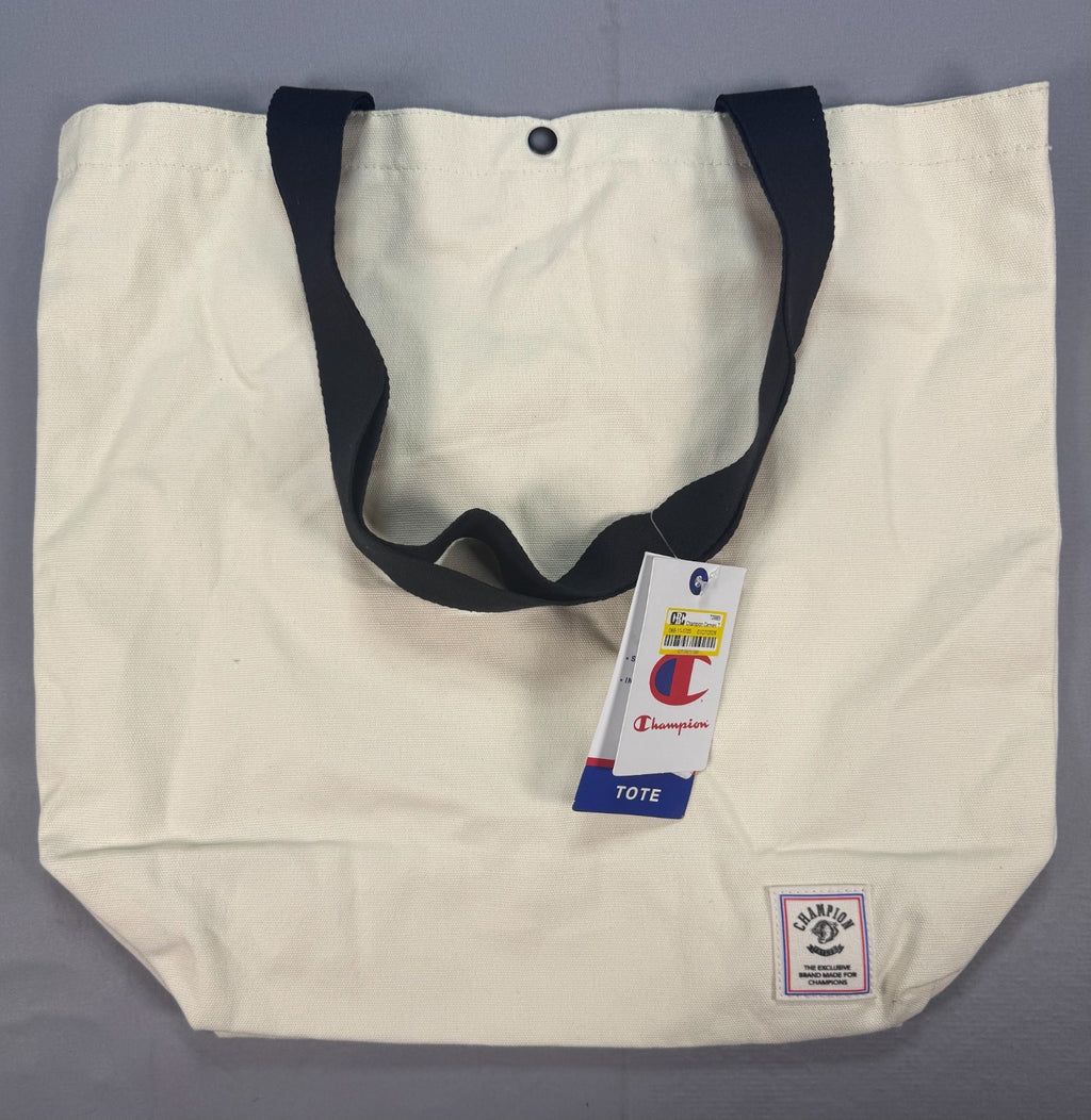 NWT Champion Logo Tote Shoulder Bag Women's White Purse Gym Travel Zip Pocket