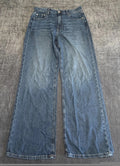 NWT Aeropostale Wide Leg Jeans Women's 12 Blue Denim High Rise Casual 100%Cotton