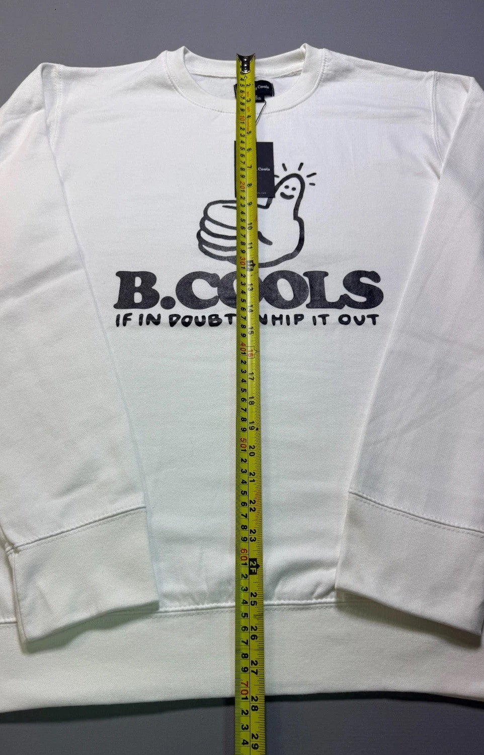 NWT B.Cools Barney If In Doubt Whip It Out Pullover Sweatshirt Men Medium White