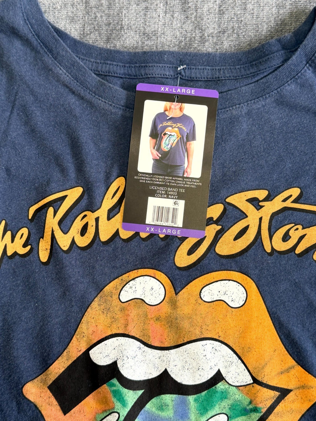 NWT The Rolling Stone Graphic Print T-Shirt Women's 2XL Navy Pullover 100%Cotton