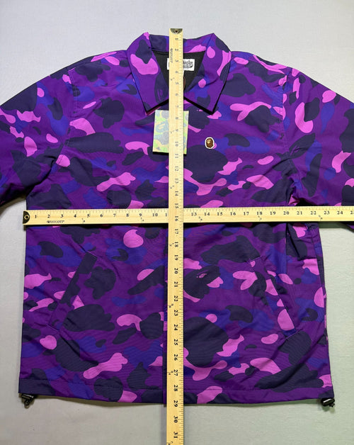 A Bathing Ape Camo Coach Jacket Men's Medium Pink Purple Long Sleeve Casual Wear