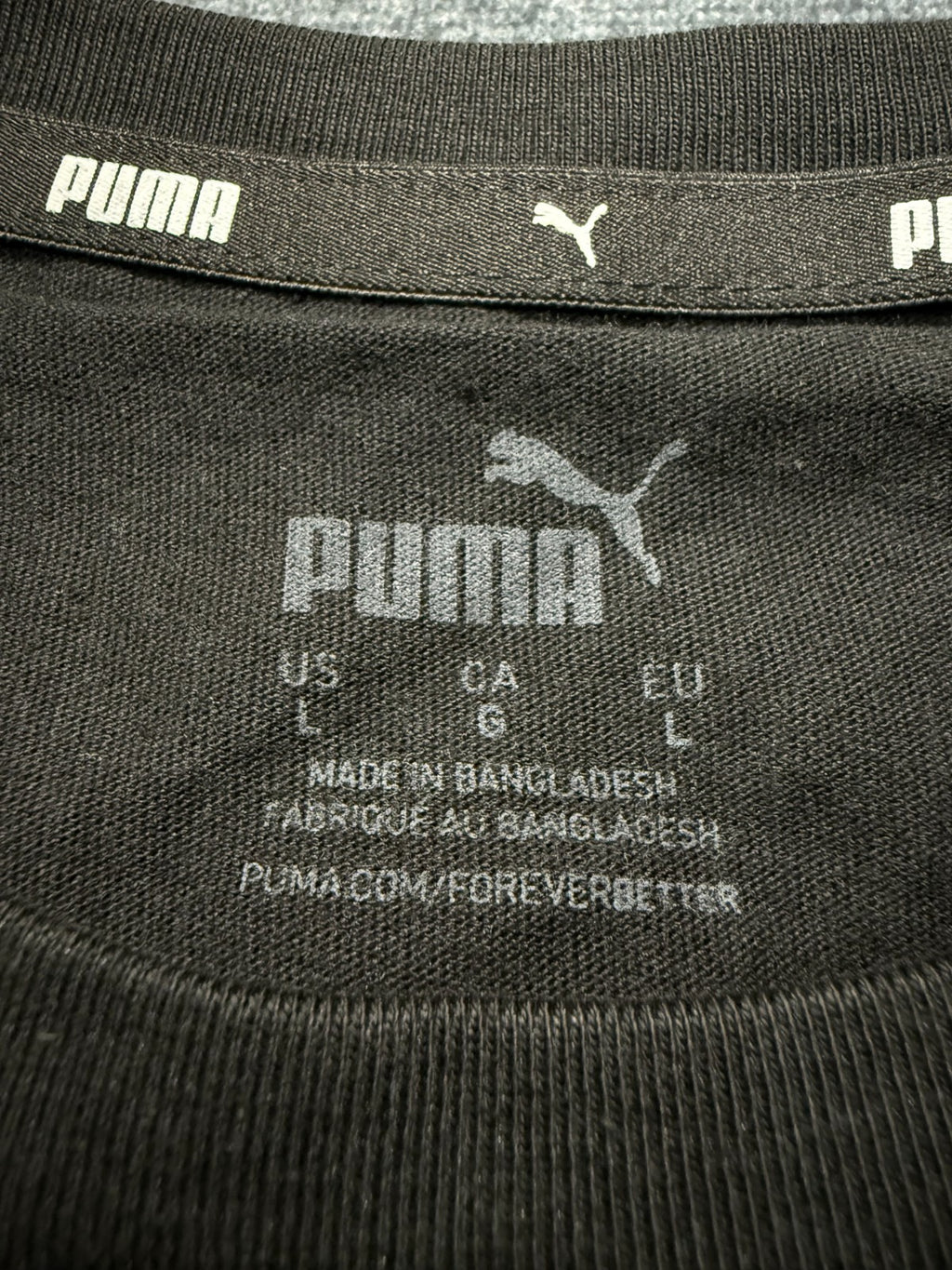 NWT Puma Essential Graphic Logo Tee Shirt Men's Large Black Short Sleeve Summer