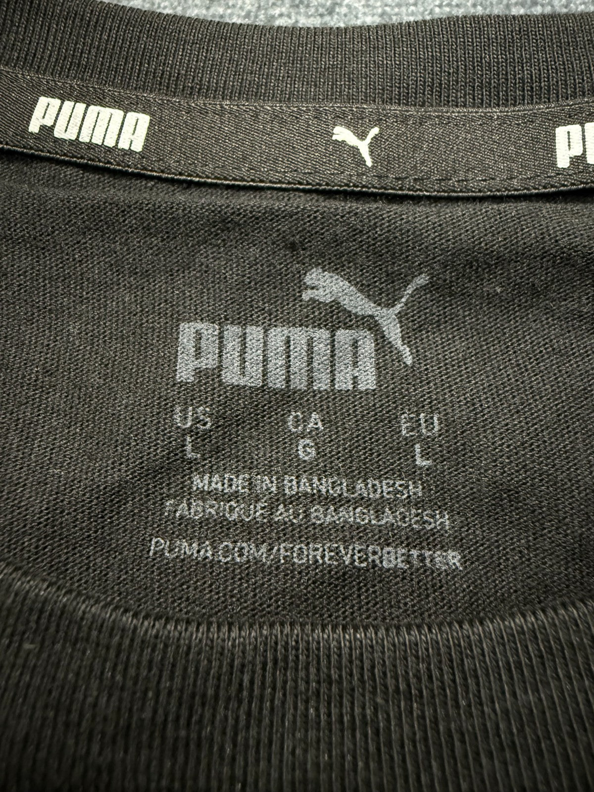 NWT Puma Essential Graphic Logo Tee Shirt Men's Large Black Short Sleeve Summer