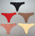 5-Pack Women's Seamless No Show Thongs Invisible Panties Size Medium Multicolor