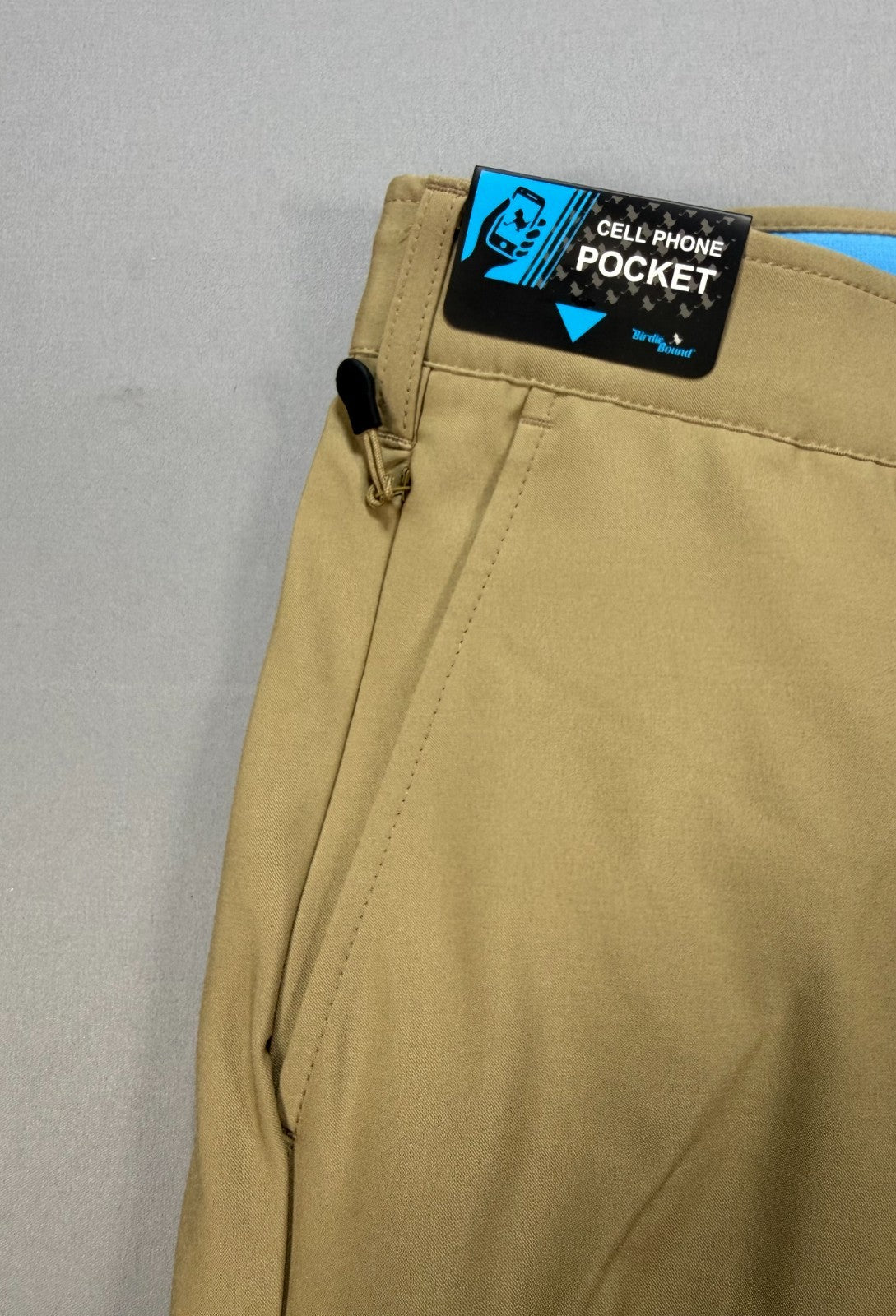 NWT Birdie Bound Golf Pants Men's 32X32 Beige Flat Front Lightweight Performance