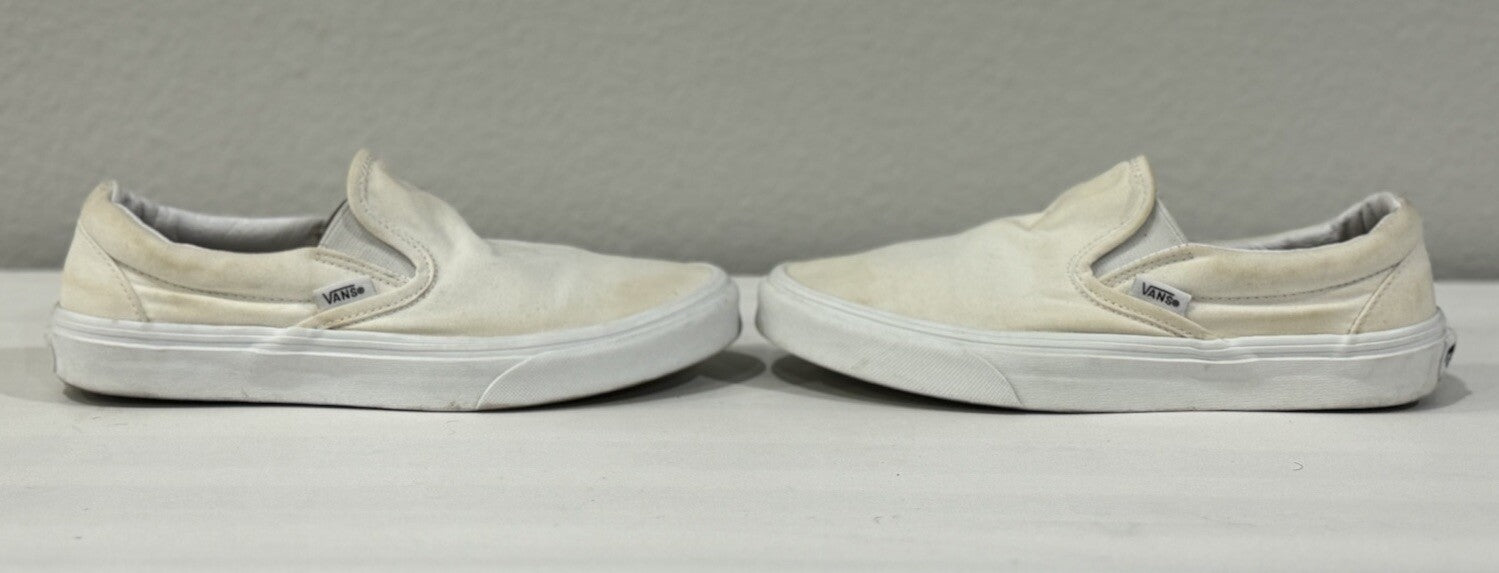 Vans Classic All Double White Sneakers Slip-On Men’s 6.5 Size & Women’s Size 8