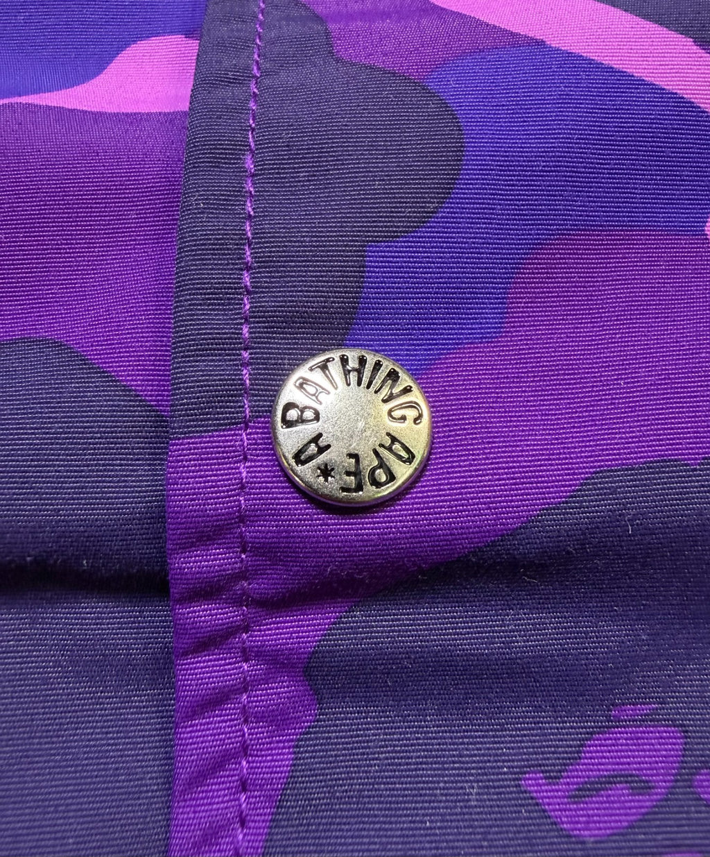 A Bathing Ape Camo Coach Jacket Men's Medium Pink Purple Long Sleeve Casual Wear