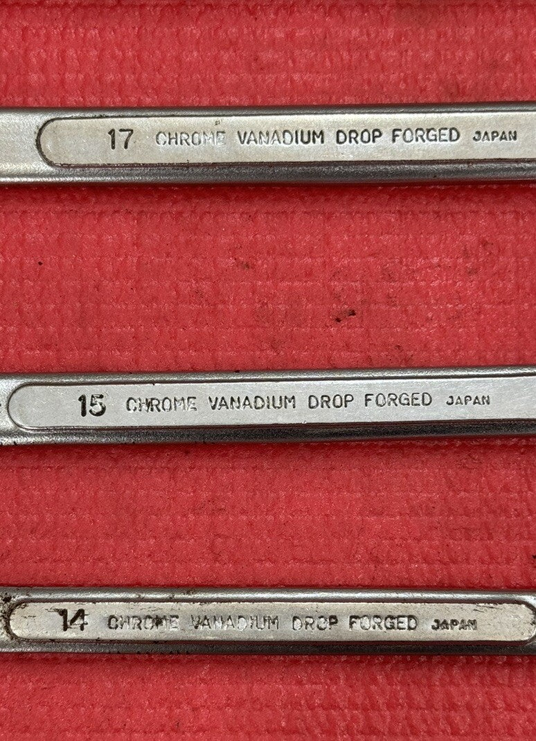 Vintage Truecraft tools 3PC B714, B715, B717 Flex Socket Combo Wrench Metric Set