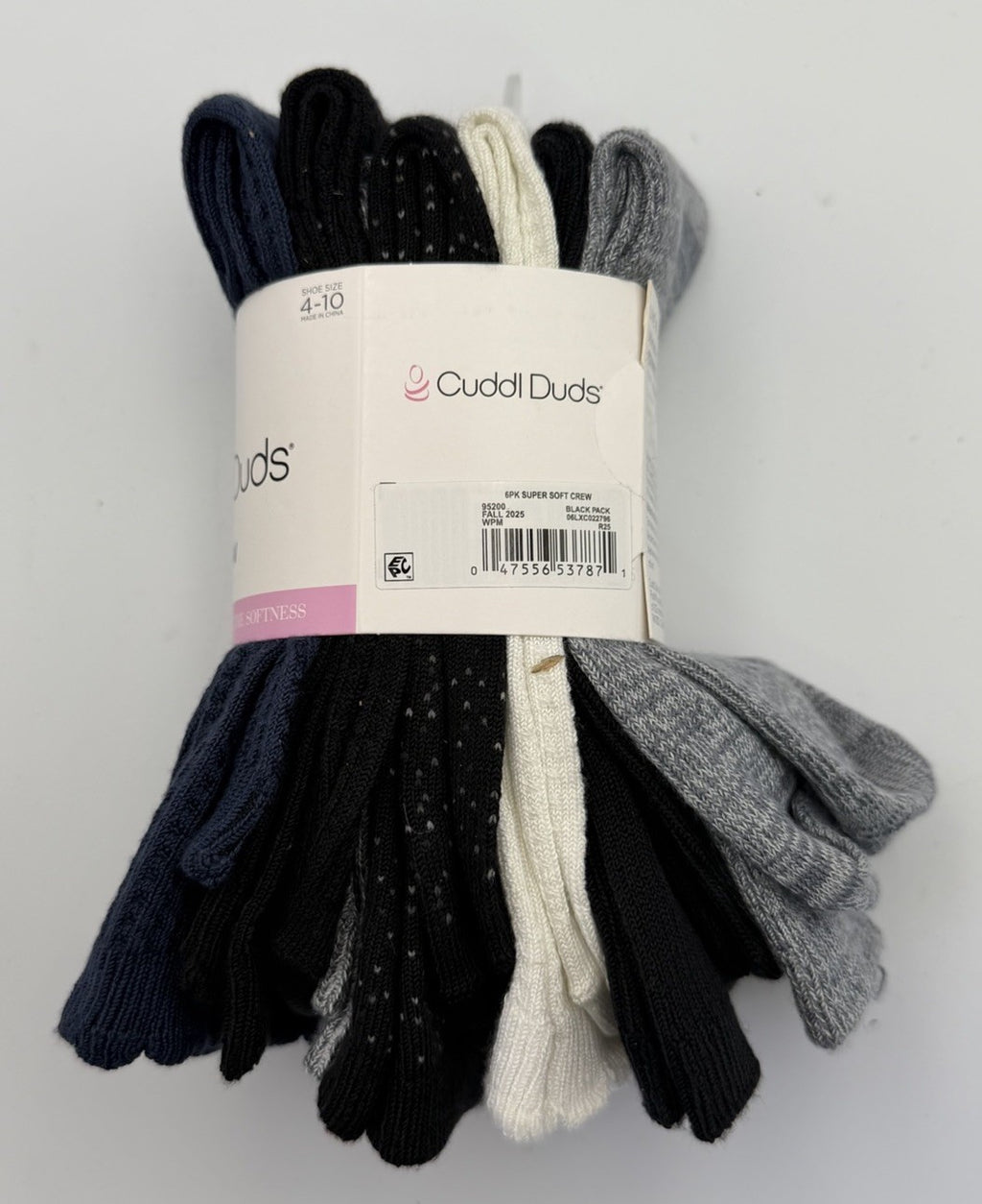 New Cuddl Duds Plushfill Crew Socks Women's Shoes Size 4-10 Comfort - Pairs Of 6