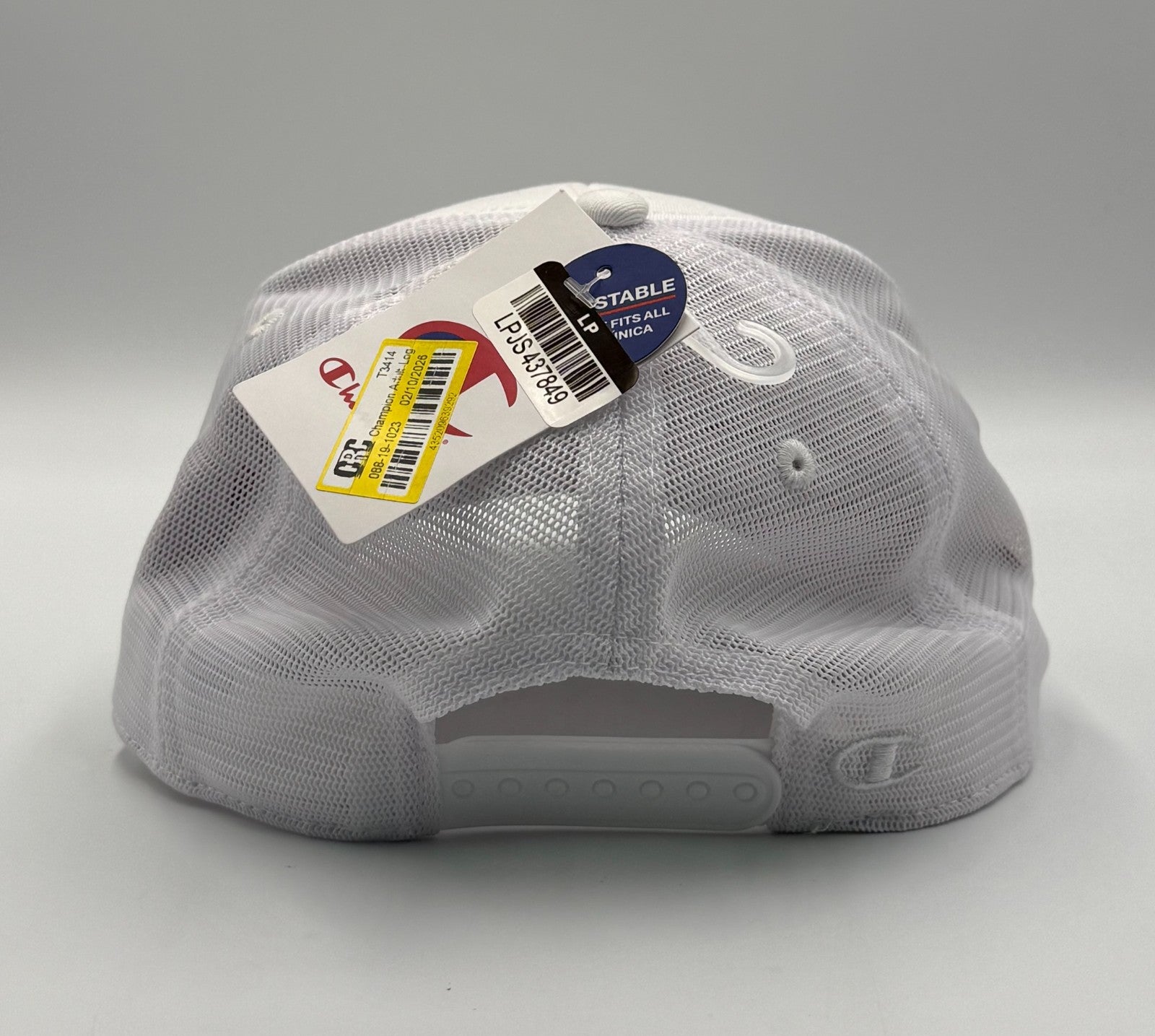 Champion Embroidered Logo Trucker Hat Men's White Mesh Adjustable Snapback Cap
