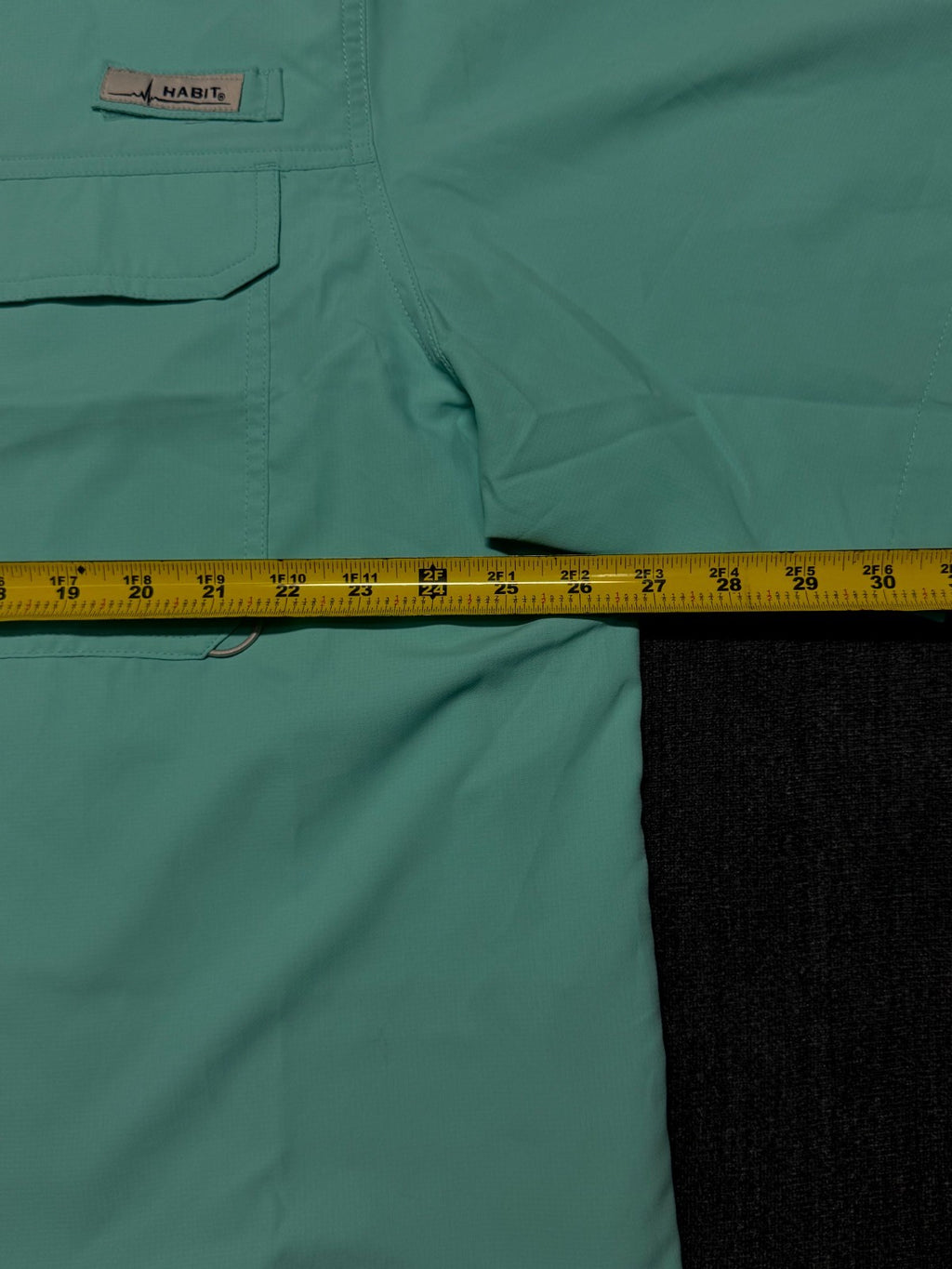 Habit Fourche Mountain River Guide Fishing Shirt Men's X-Large Aqua Green