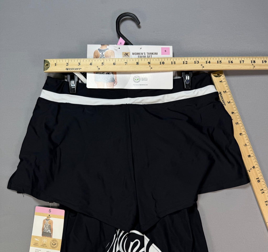 NWT ZeroXposur Tankini Swim Set Women’s Small Black White Summer Beachwear