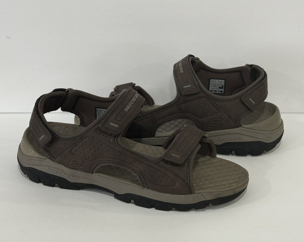 SKECHERS RELAXED FIT 204105/CHO TRESMAN  GARO CHOCOLATE LUXE FOAM SANDAL SIZE 13
