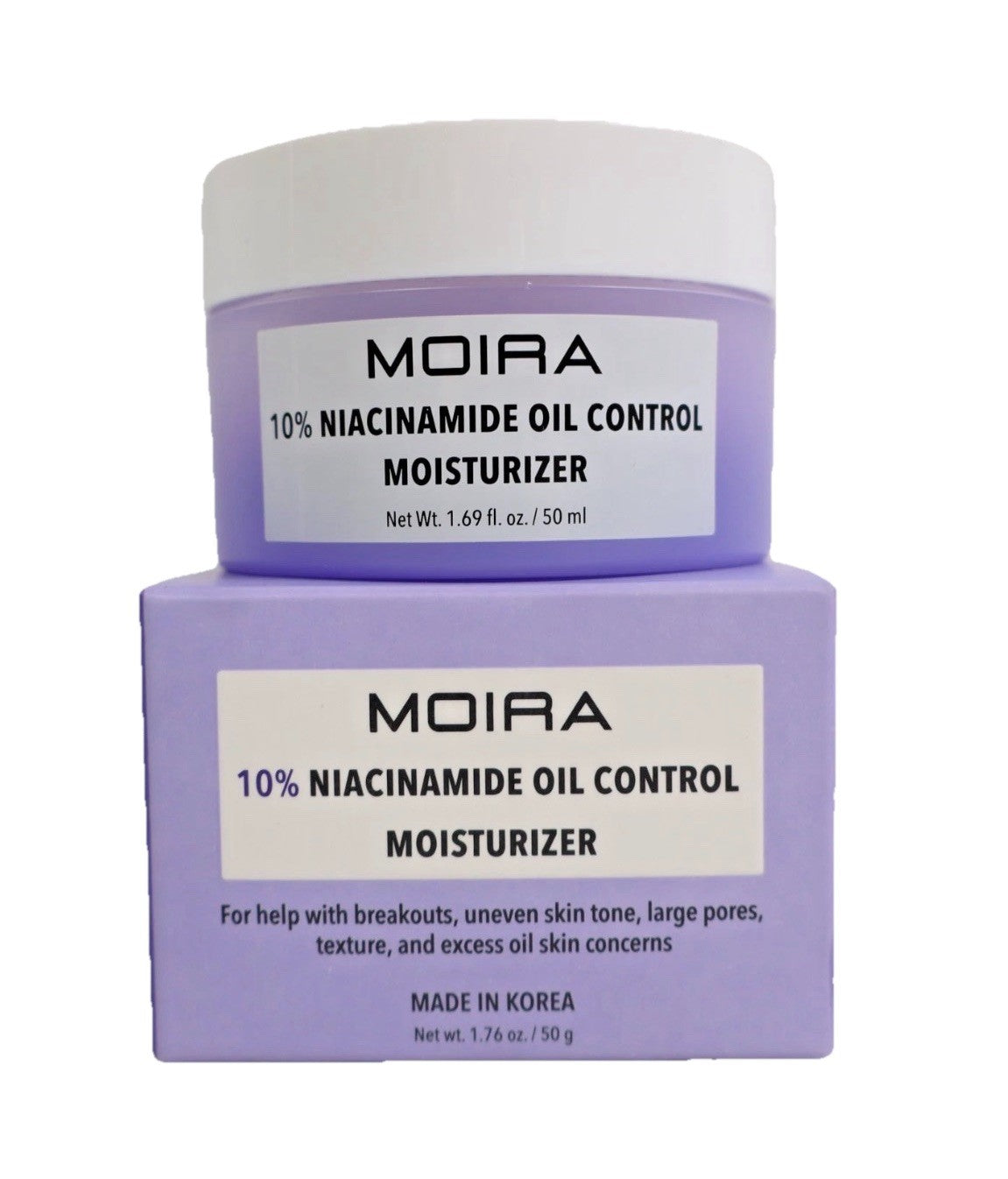 Moira 10% Niacinamide Oil Control Moisturizer Helps w/ Breakouts 1.76 oz / 50g