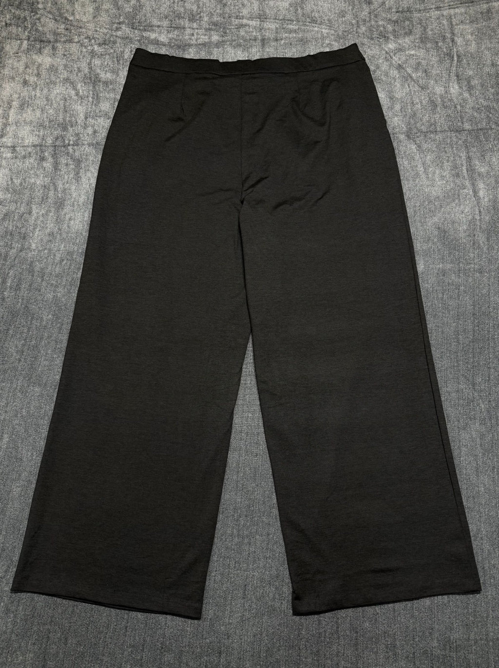 Member's Mark Wide-Leg Trouser Women's XL Black Soft-Knit Slash Pockets Hipster