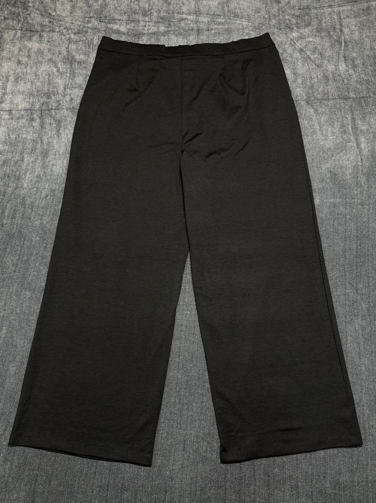 Member's Mark Wide-Leg Trouser Women's XL Black Soft-Knit Slash Pockets Hipster
