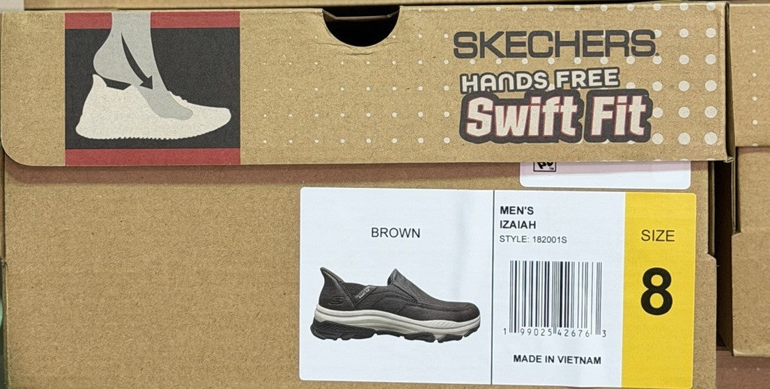 Skechers Men’s Hands Free Slip-ins Izaiah Brown Slip-On Sneakers Men’s Size 8