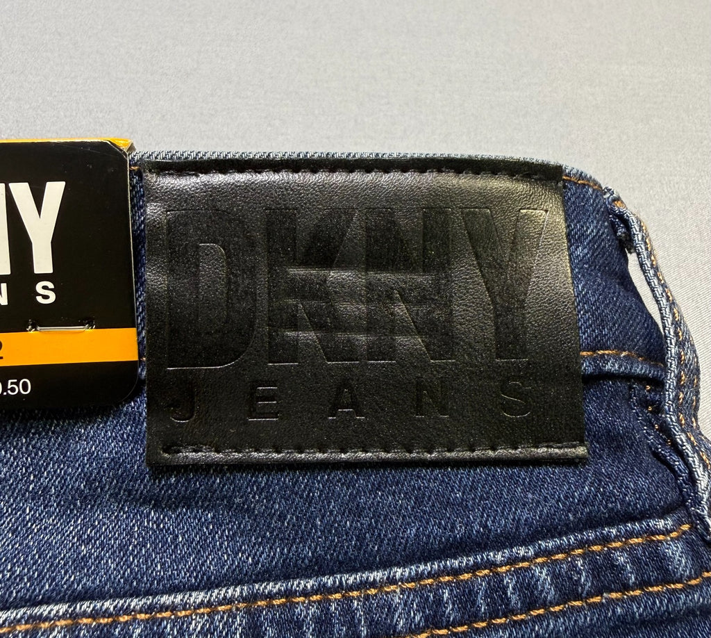 DKNY Jeans Denim A-Line Skirt Women's 12 Blue Mid Rise Laguna Stretch E3GB4845