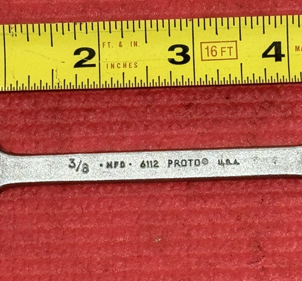 Vintage PROTO Tools 6112, SAE 3/8" Combination Wrench 12PT USA