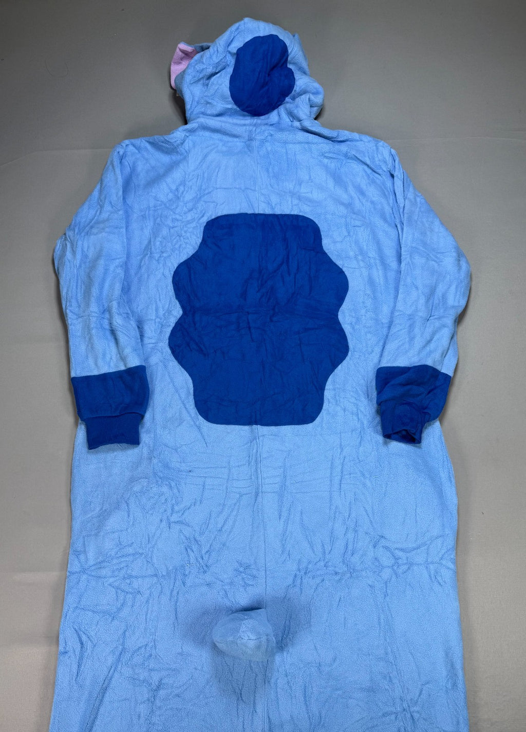 Disney Lilo & Stitch One Piece Costume Fleece Hooded Pajamas Adult Large Blue
