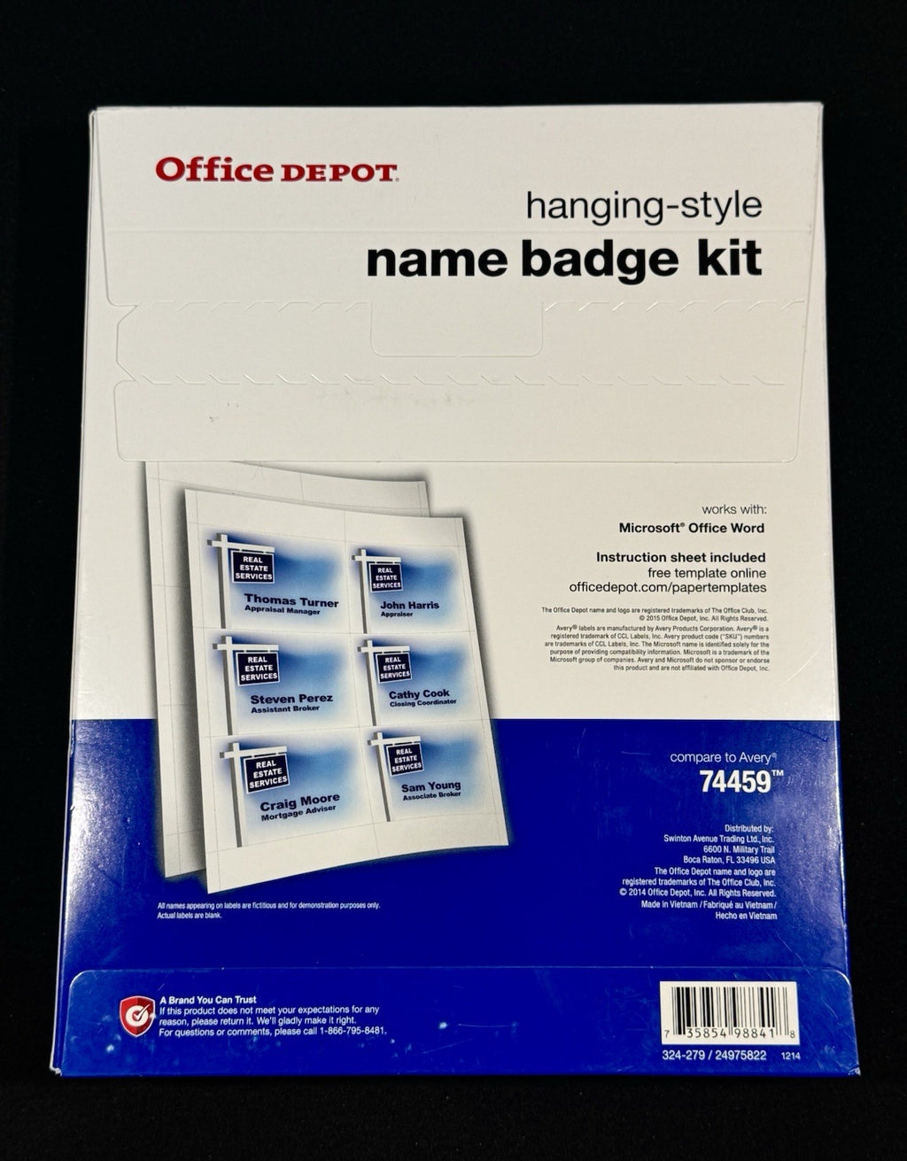 Office Depot Brand Name Badge Kit, Convention Inserts Pack Of 50 Hanging-style