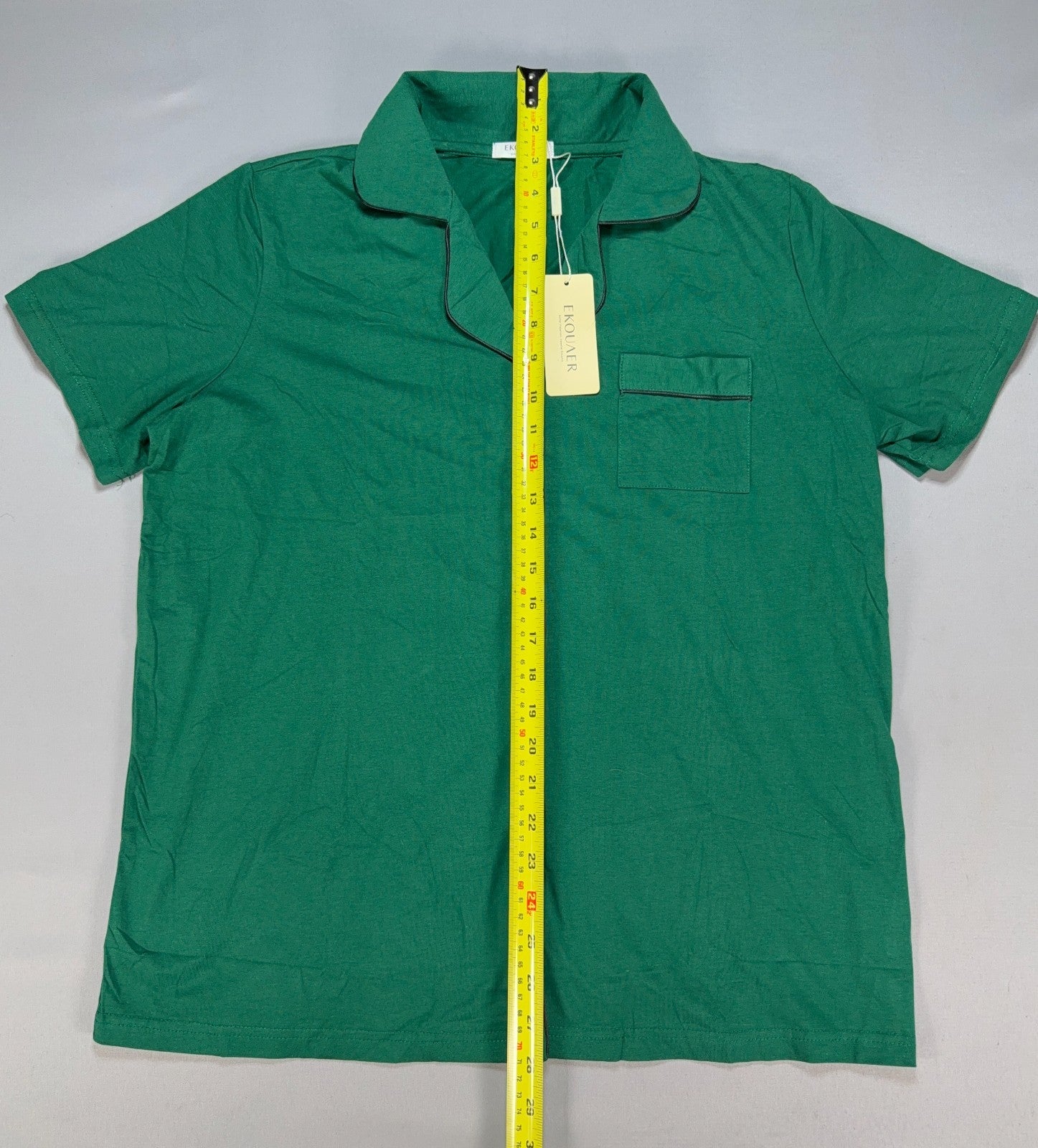 Ekouaer Pajama Set Women's Large Green Short Sleeve Button Down Short Sleeve