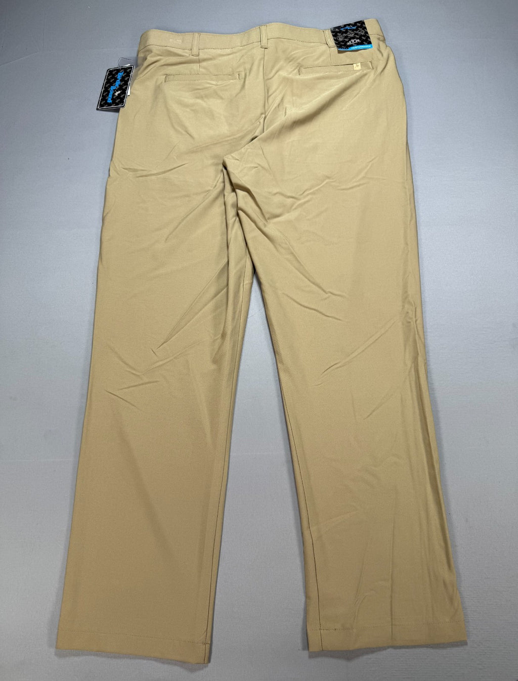 NWT Birdie Bound Golf Pants Men's 36X30 Beige Flat Front Lightweight Performance