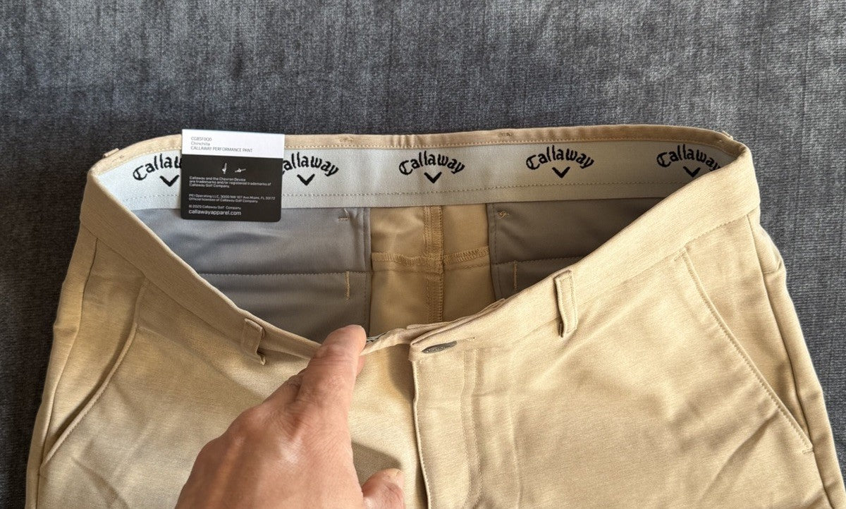 Callaway Opti-Dri Stretch Golf Pants Chinchilla Beige Mens 32x30 Performance NWT