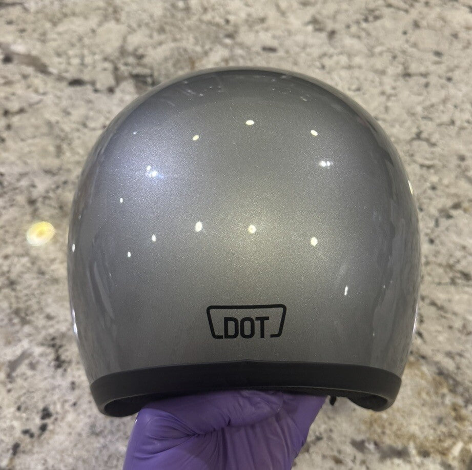 Z1R Open Face Helmet Gloss Silver, Unisex Size XS DOT Motorcycle Helmet NEW