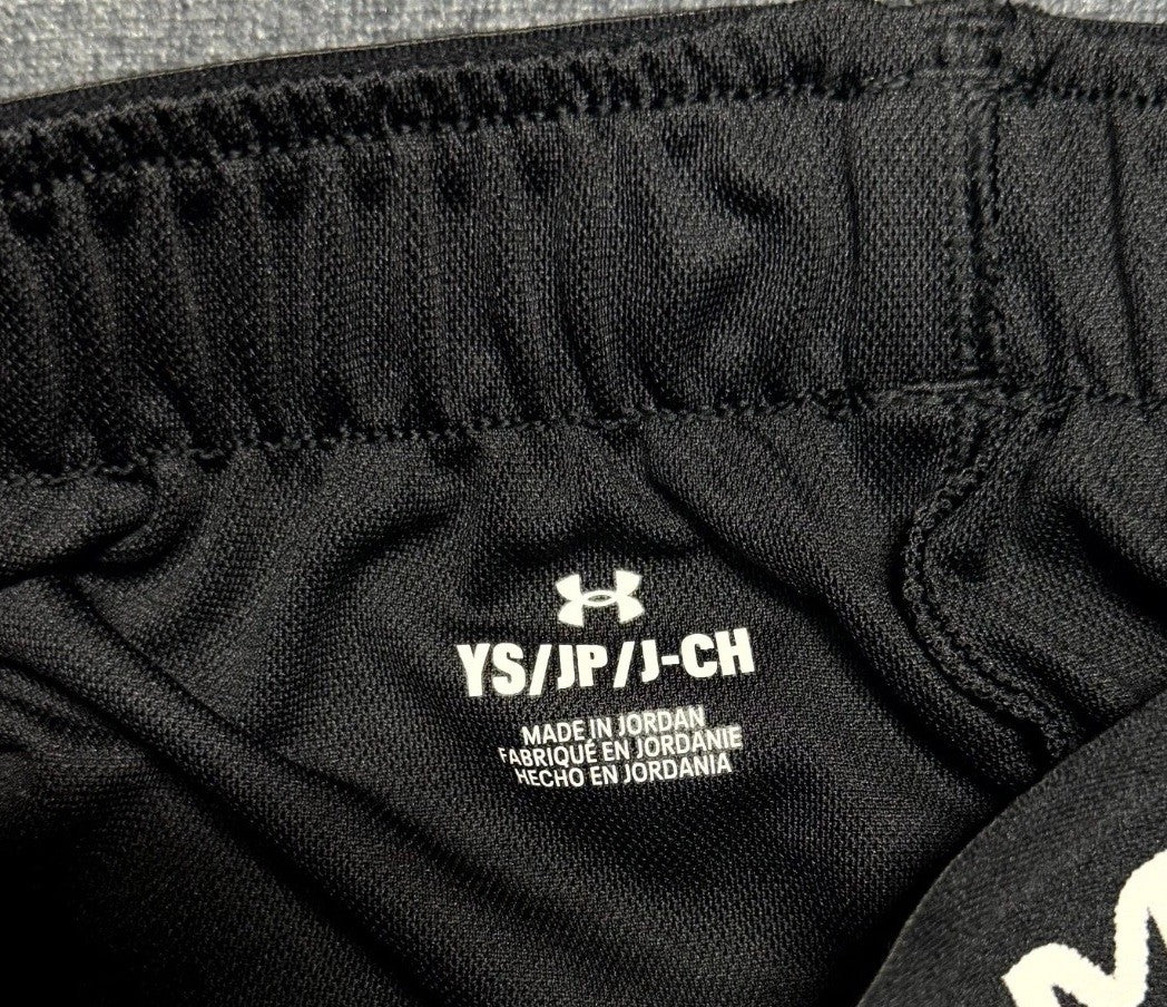 NWT Under Armour Tech Play Up 2-in-1 Shorts Girls' Small Black Elastic Waist
