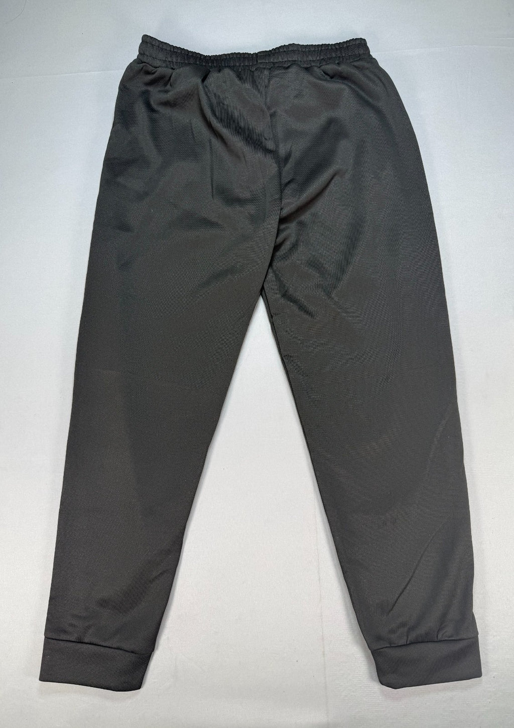 Men's Athletic Joggers Large Black Zipper Pockets Gym Track Pants 100% Polyester