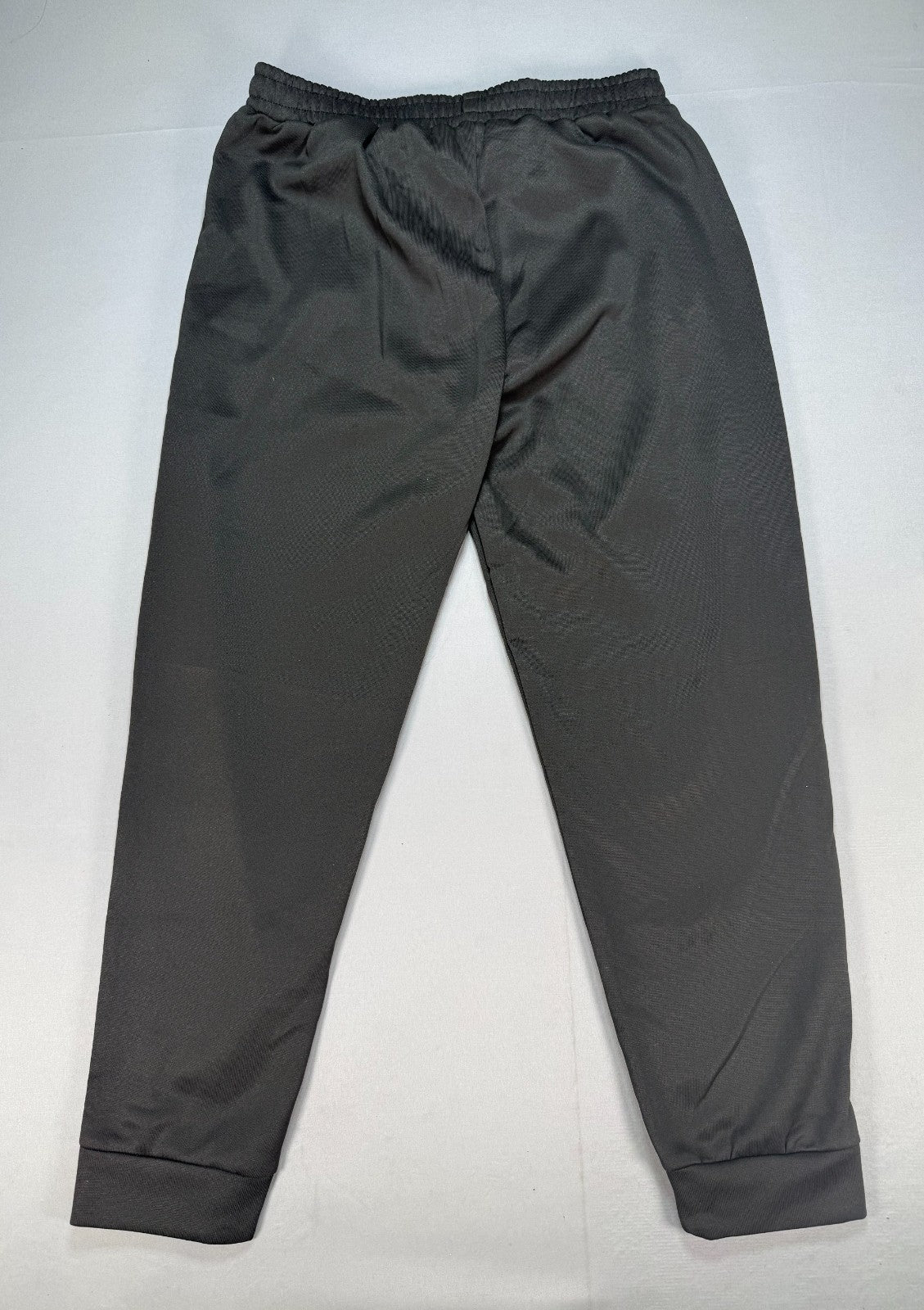 Men's Athletic Joggers Large Black Zipper Pockets Gym Track Pants 100% Polyester