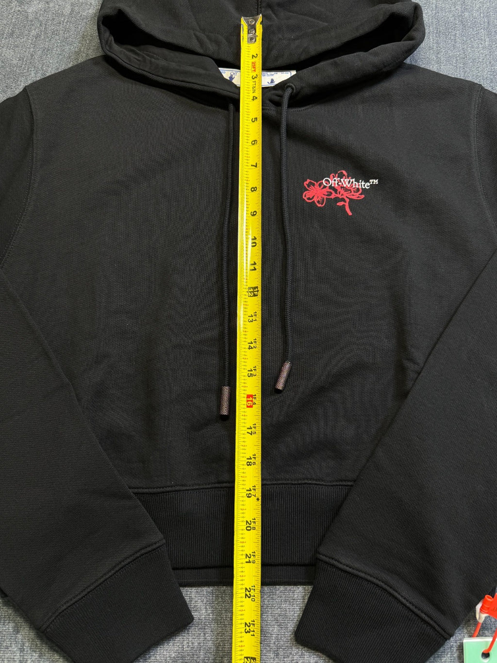 NWT Off-White Chinese New Year Cropped Hooded Sweatshirt Women's Small Black
